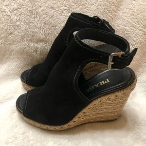 Prada black espradille sandals